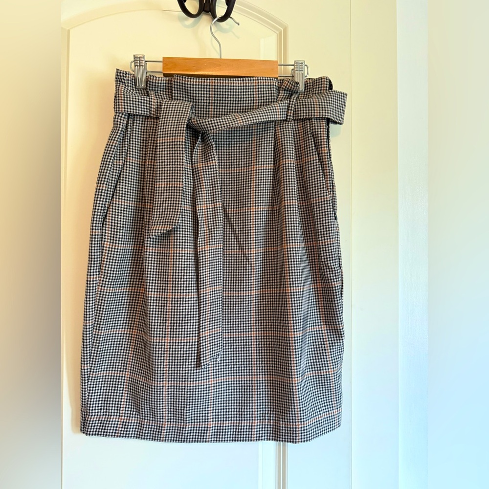 H&M Black and White Checkered Pencil Skirt